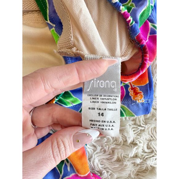 90’s Tropical Skirt Tankini size 14 - Picture 6 of 16